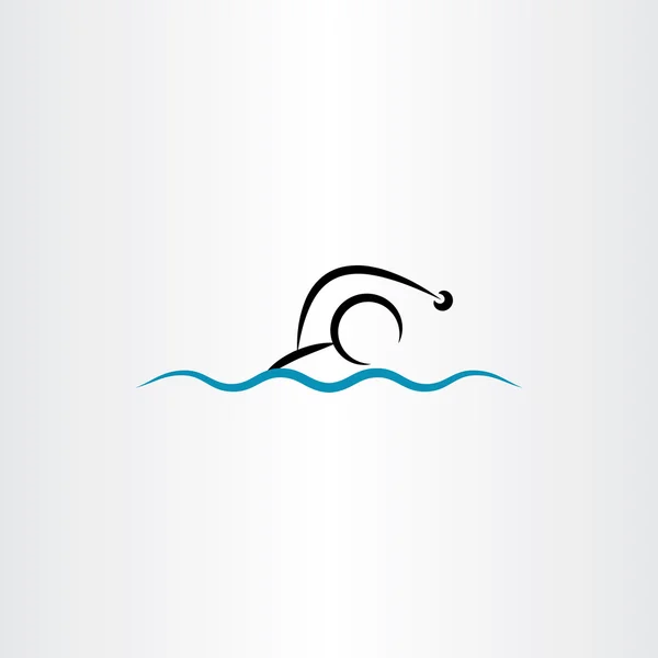 Mann Schwimmen Vektor Illustration Symbol — Stockvektor