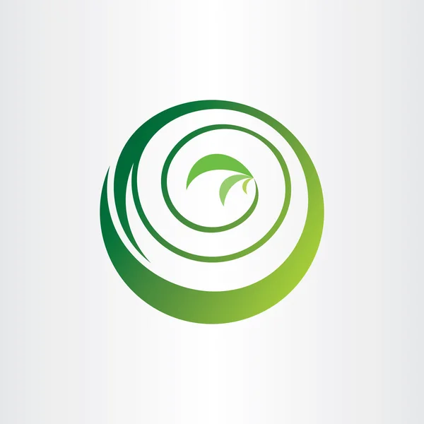 Spiraal bio cirkel plant ecologie groen pictogram logo vector — Stockvector