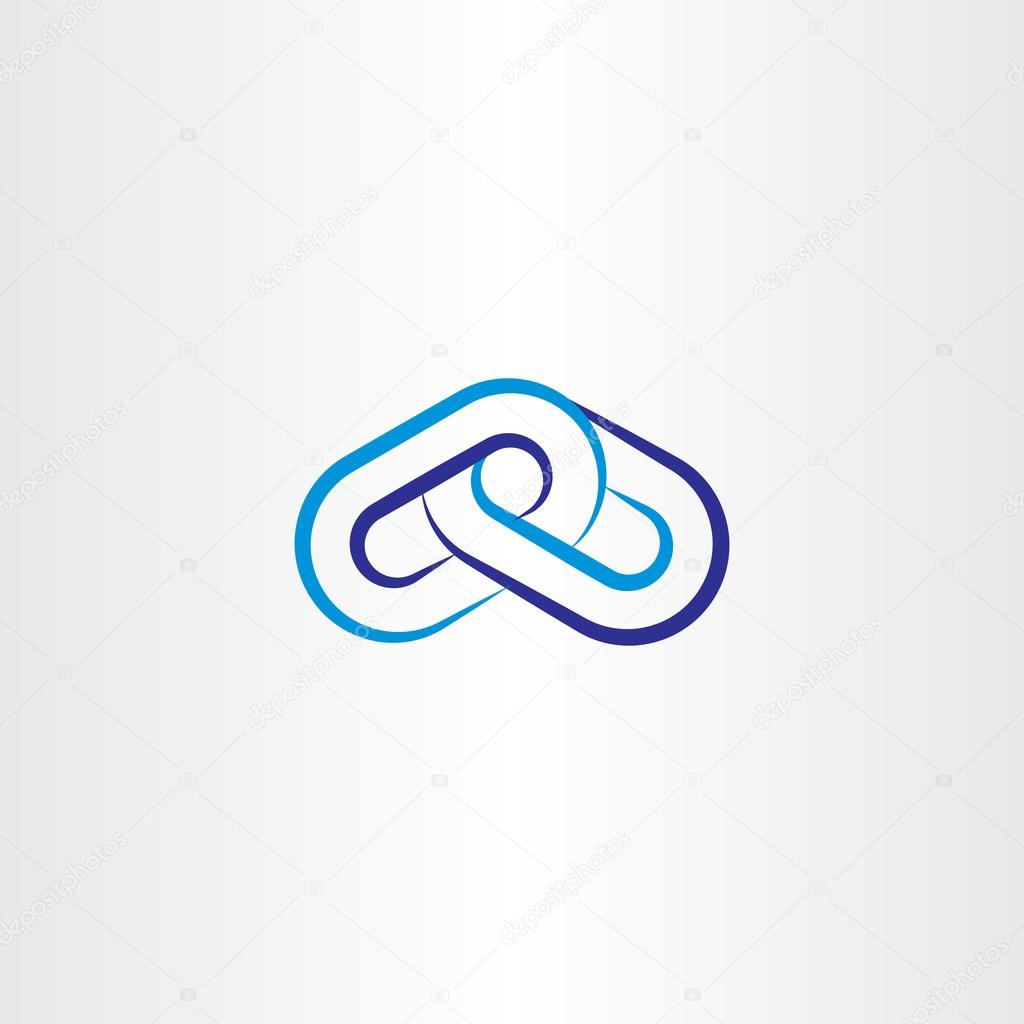 Blue chain line vector icon