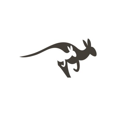 kanguru çalışan vektör logosu simgesi 