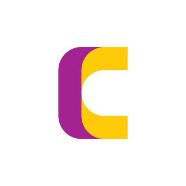 C harfi logosu sarı logot simgesi 