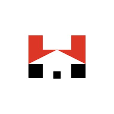 H harfi ev logo vektör simgesi 