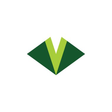 logo harfi v yeşil sembol tasarımı 