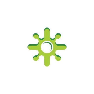 mikrop simgesi yeşil mikro mikrop logosu 