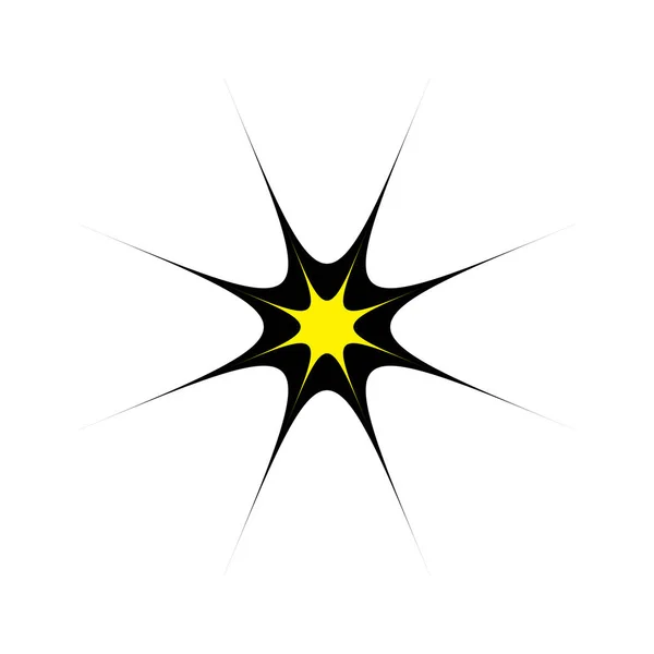 Amarillo Estrella Luz Vector Logo Icono Diseño — Vector de stock