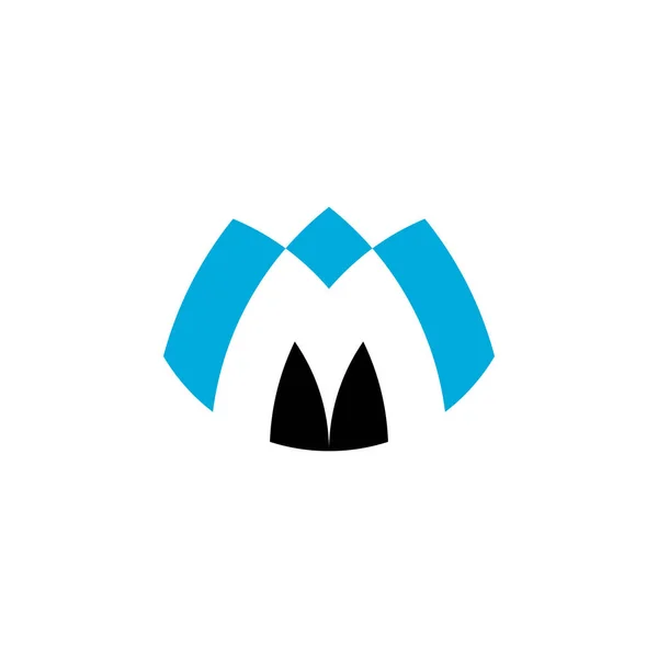 Logotipo Azul Preto Ícone Símbolo Letra — Vetor de Stock
