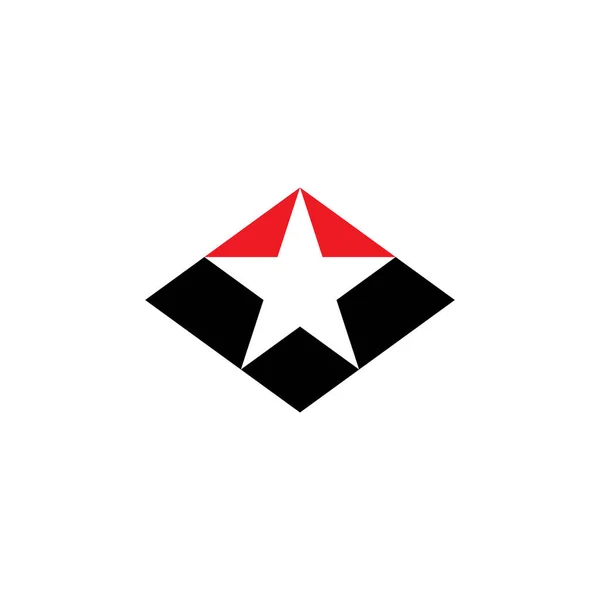 Svart Röd Stjärna Logotyp Vektor Ikon — Stock vektor