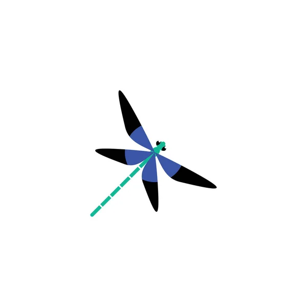 Modrá Ilustrace Vektoru Loga Vážky — Stockový vektor