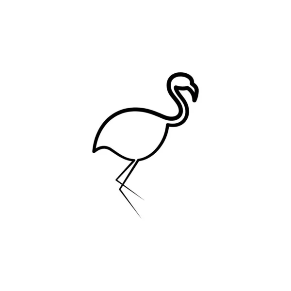 Flamingo Linje Vektor Ikon Design — Stock vektor