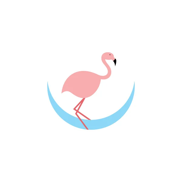 Flamingo Logotyp Ikon Design Symbol — Stock vektor