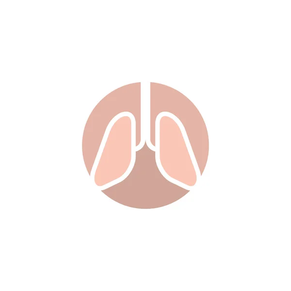 Diseño Símbolo Logotipo Pulmones Sanos — Archivo Imágenes Vectoriales