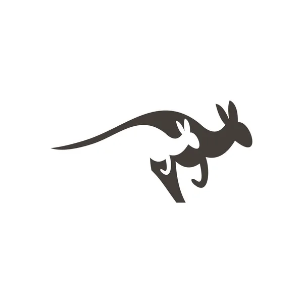 Canguro Corriendo Vector Logotipo Icono Símbolo — Archivo Imágenes Vectoriales