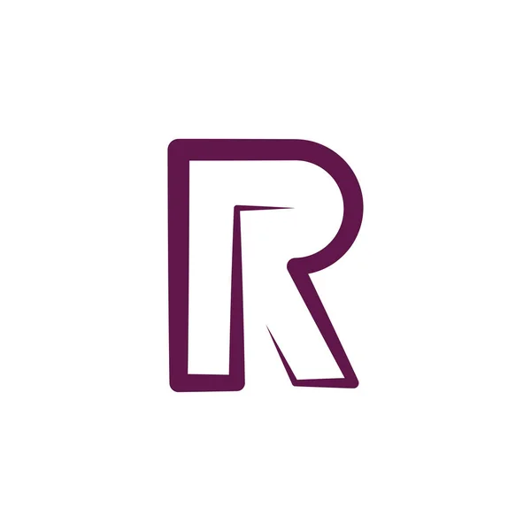 文字R紫のロゴアイコンベクトルデザイン — ストックベクタ