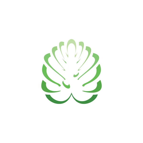 Monstera Plante Feuille Logo Icône Conception — Image vectorielle