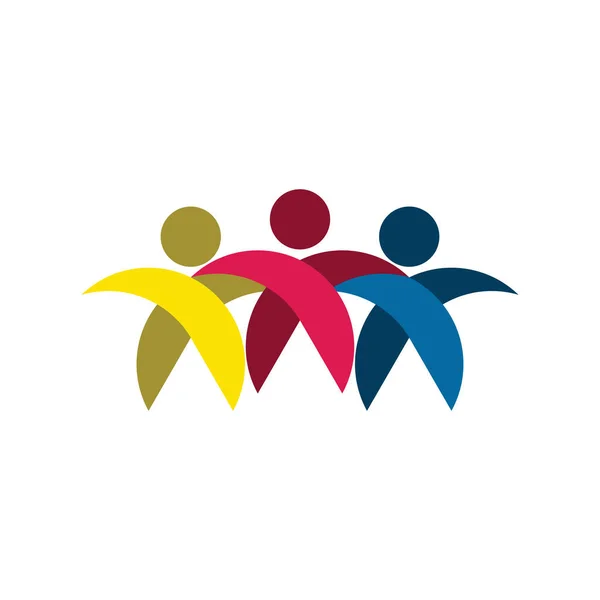Leute Freunde Team Gruppe Teamarbeit Logo — Stockvektor