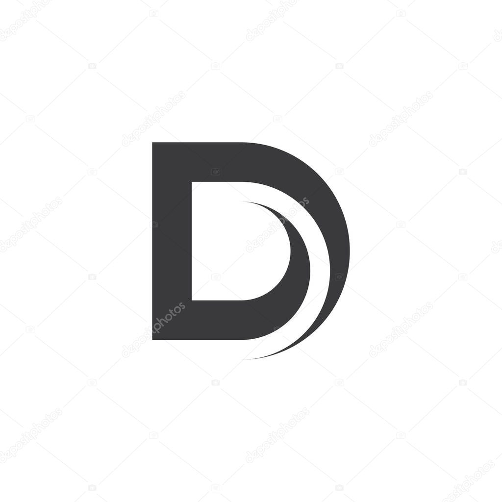 letter d icon logo black symbol vector 
