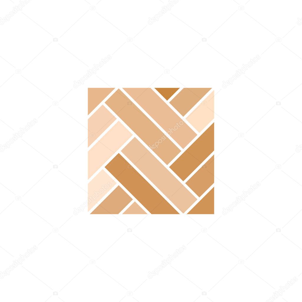 Parquet wooden floor logo icon vector