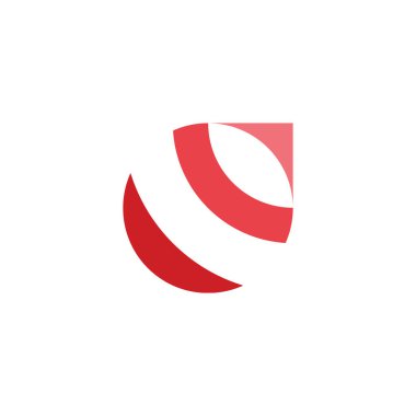 kırmızı daire dünya soyut logo simgesi vektörü
