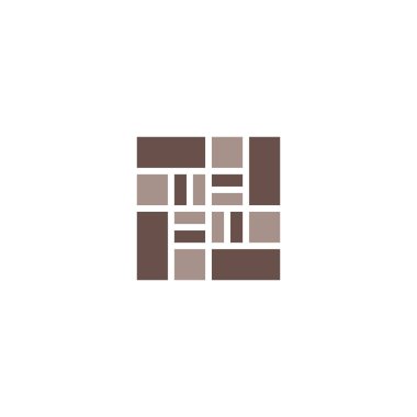 Kiremit logo sembolü soyut kare simge tasarımı