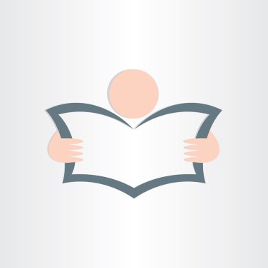 adam gazete kitap veya harita simgesi tasarım okuma