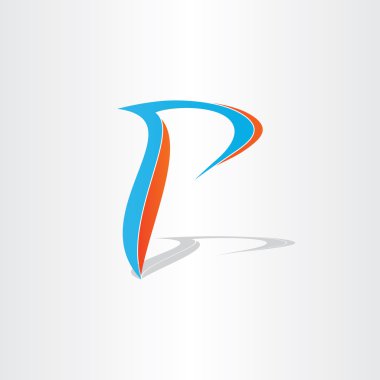 mektup p simgesi tasarım stilize