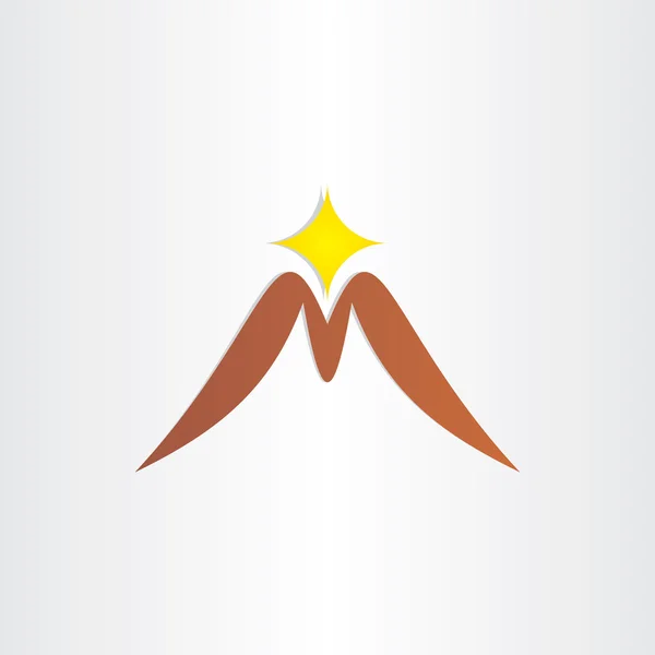 Mountain letter m symbol — Stock Vector