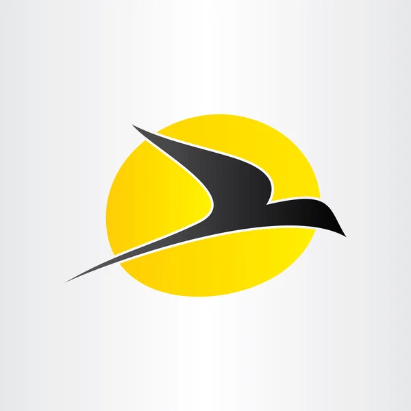 Vliegende vogel en zon vrijheid conceps pictogram — Stockvector