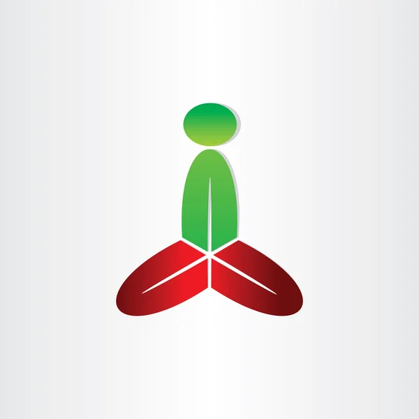 Homem meditando ioga e ícone de spa — Vetor de Stock