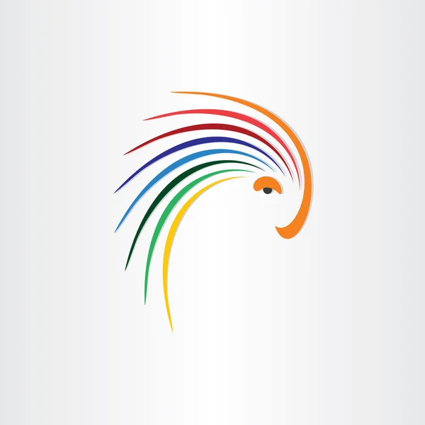 Colore uccello pappagallo icona design — Vettoriale Stock