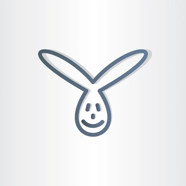 Funny rabbit line icon design — Stock Vector