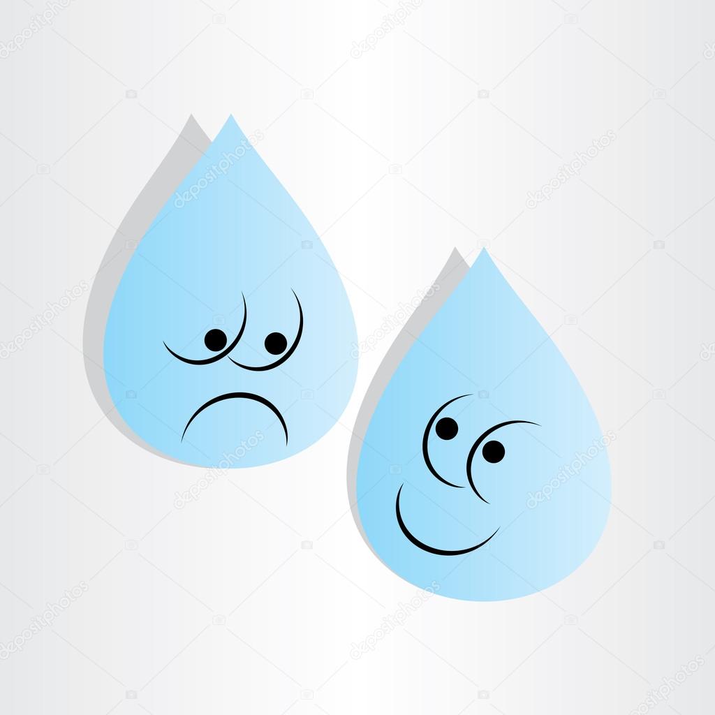 drops of water sad worry and happy