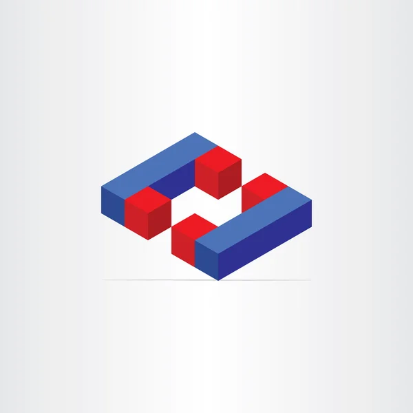 3D magnesy literę c ikona — Wektor stockowy