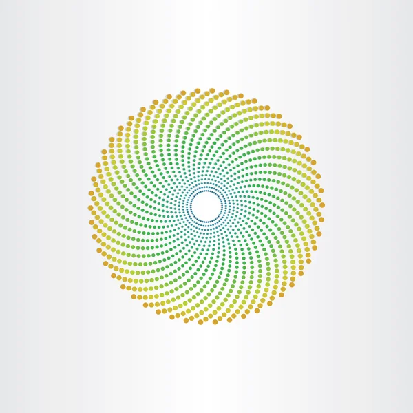 Cercle de fond abstrait avec des points verts demi-ton — Image vectorielle