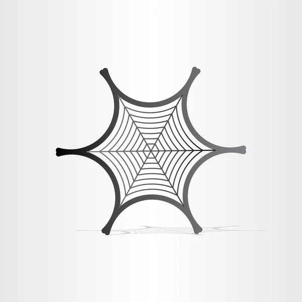 Černý pavouk webu symbol — Stockový vektor