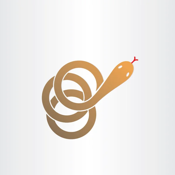 Serpiente marrón símbolo de farmacia estilizada — Vector de stock