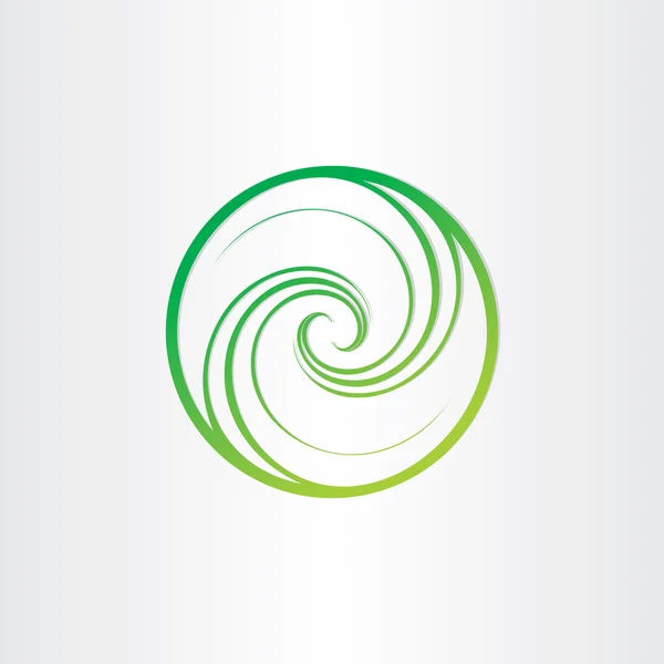 Ikon lingkaran hijau spyral eko - Stok Vektor
