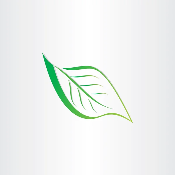Vert stylisé icône de feuille design — Image vectorielle