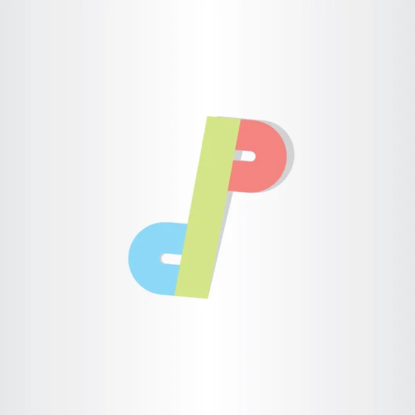 Letter d en p pictogram ontwerp — Stockvector