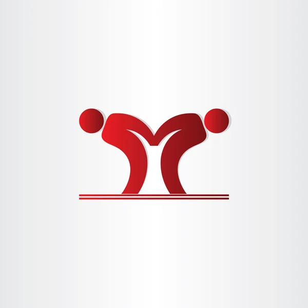 Lettre m pepole danse icône — Image vectorielle