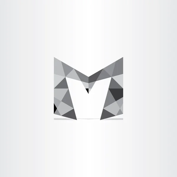 Letra m icono de escala de grises polígono — Archivo Imágenes Vectoriales