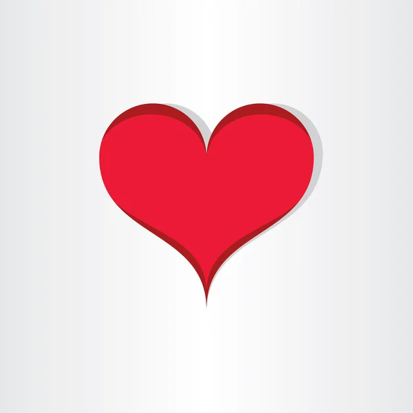 การออกแบบไอคอนรักวาเลนไทน์หัวใจสีแดง — ภาพเวกเตอร์สต็อก