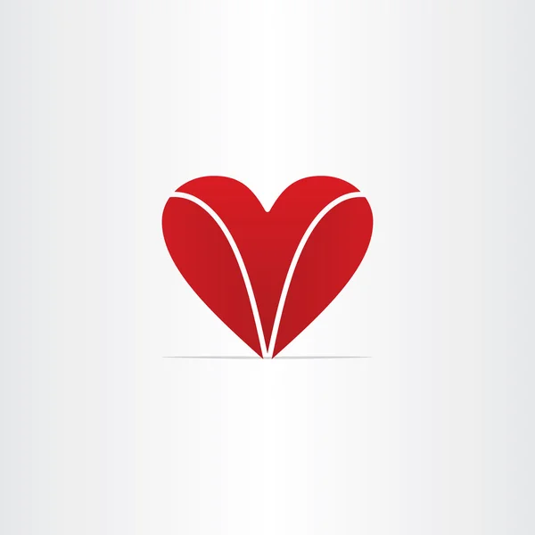 Lettre rouge v coeur Valentin symbole — Image vectorielle