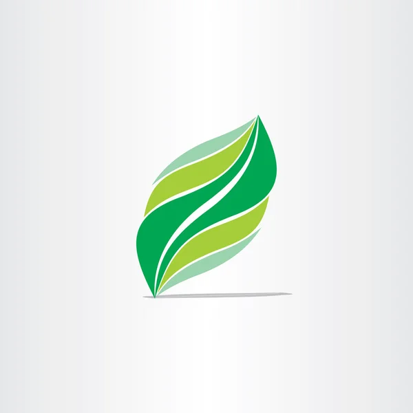 Element projektu stylizowany liść zielony — Wektor stockowy