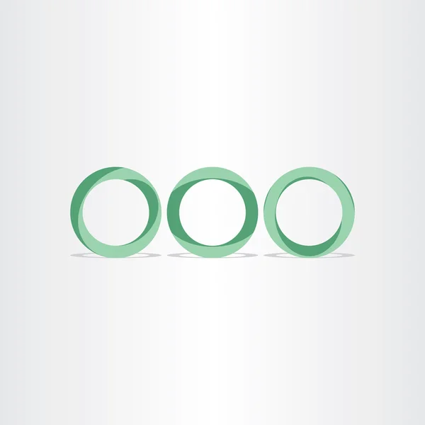 Πράσινο τρεις κύκλους πλαίσια δαχτυλίδια φόντο — Διανυσματικό Αρχείο