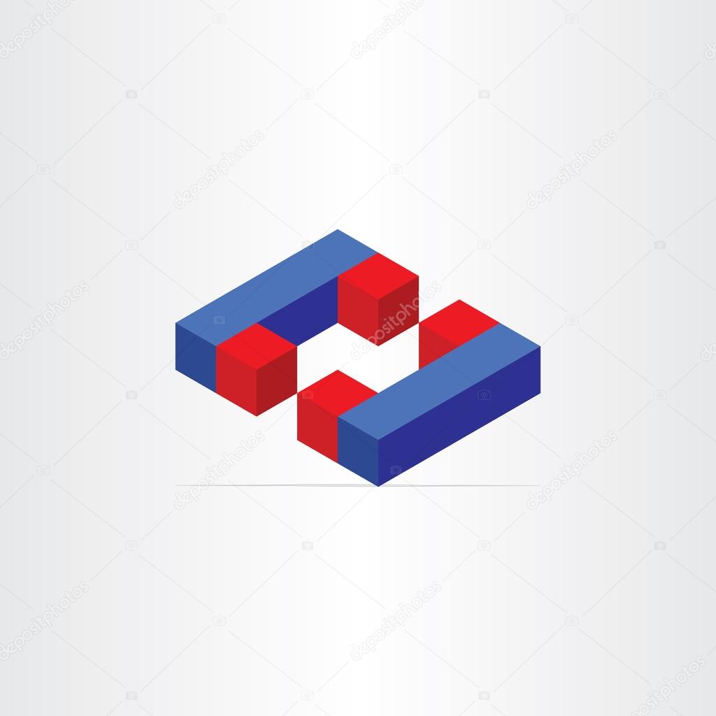 3d magnets letter c icon design element