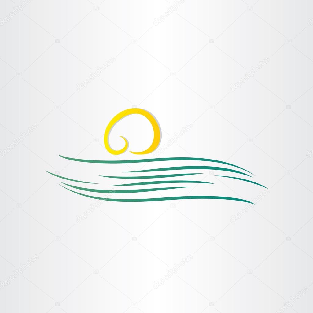 River and sun symbol design