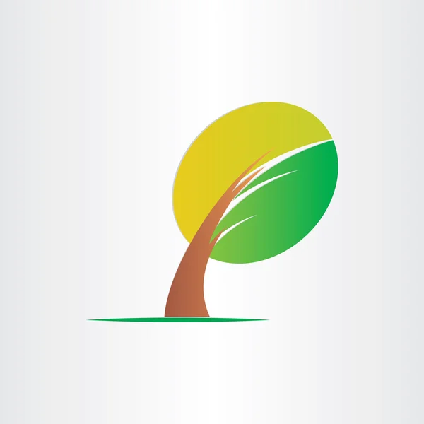 Kıvrık ağaç Eko simgesi tasarım — Stok Vektör