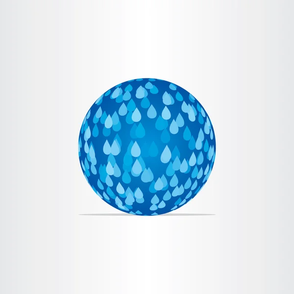 Globo abstracto azul con gotas de lluvia — Vector de stock