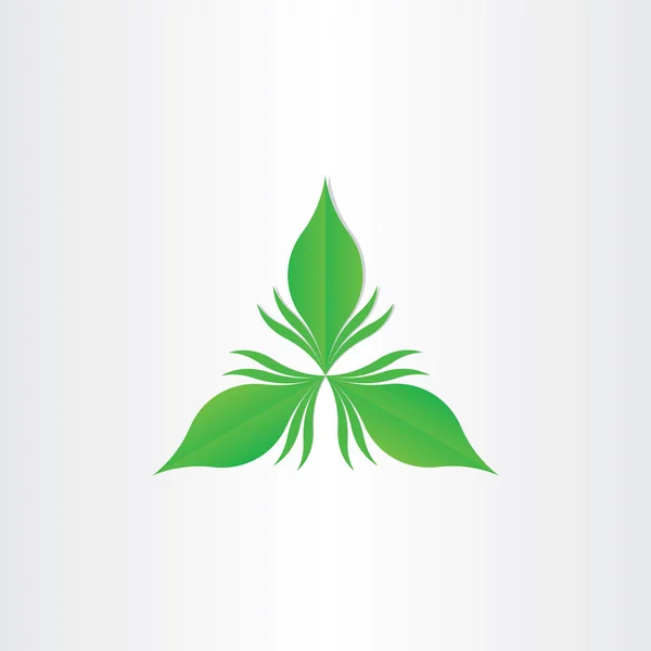 Yeşil yaprak soyut vektör simgesi — Stok Vektör