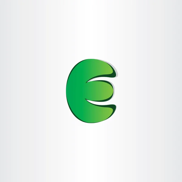 녹색 편지 e 에코 기호 — 스톡 벡터